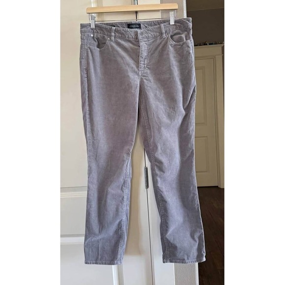 Women's Gray Talbots Flawless Five-Pocket Straight Corduroy Pants-Size 14P - Picture 3 of 9